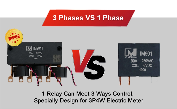 Three Phase UC3 80A 12V 24VDC 250VAC Magnetic Latching Relay